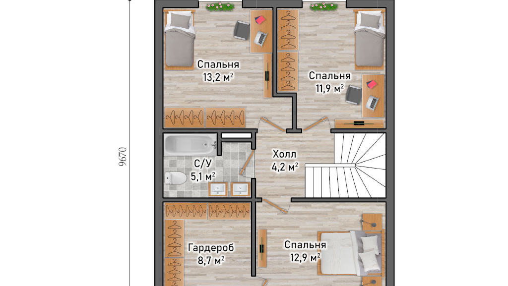 План дома 2 этажа